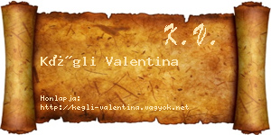 Kégli Valentina névjegykártya